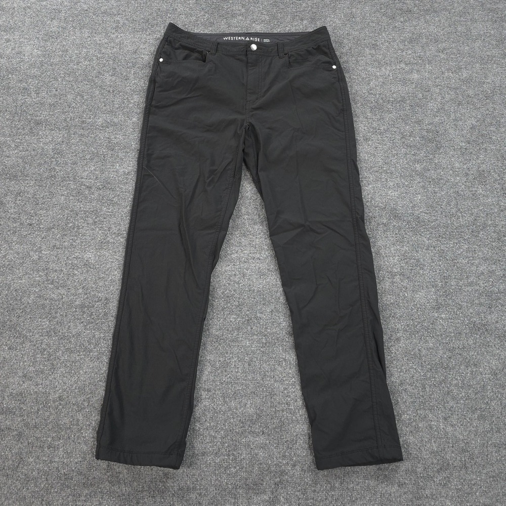 Western Rise Pants Mens 34x32 Black‎ Diversion Performance Chino Travel Tech